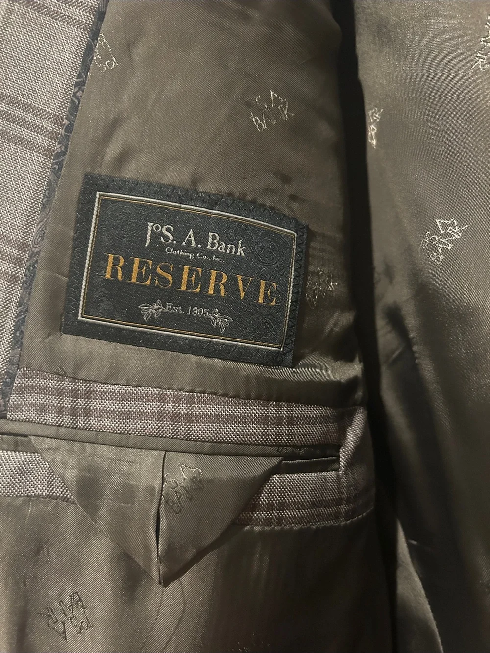 Jos. A. Bank Brown Plaid Sport Coat with Subtle Check